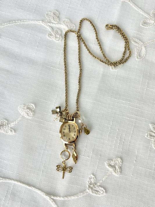 Gold Timex - Watch Charm Necklace