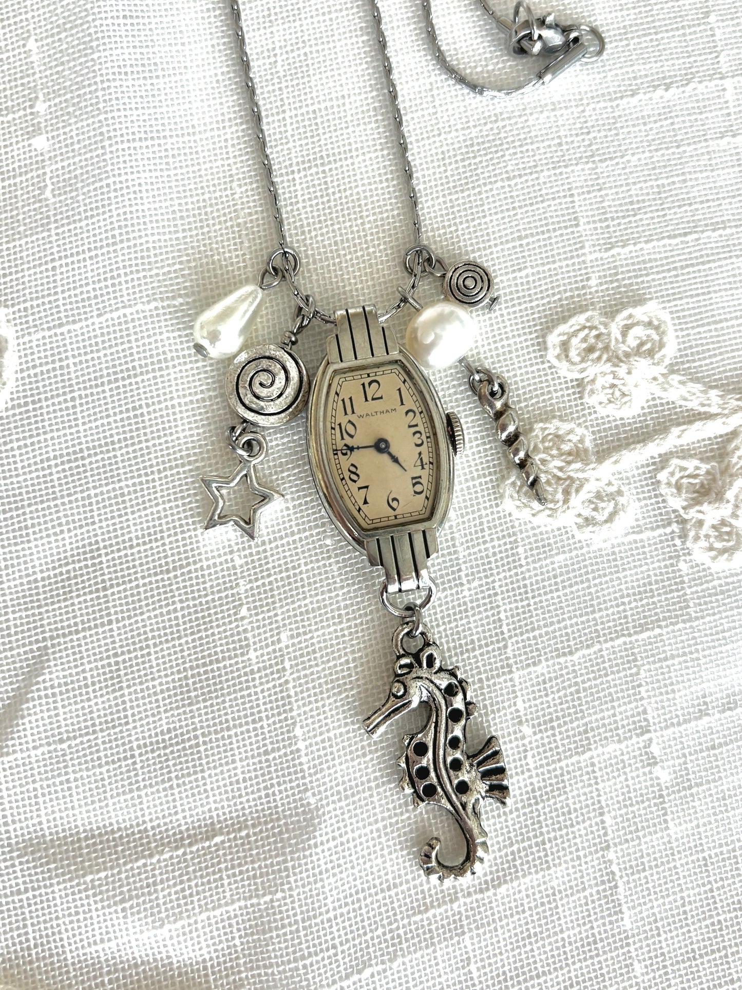 Silver Waltham - Watch Charm Necklace