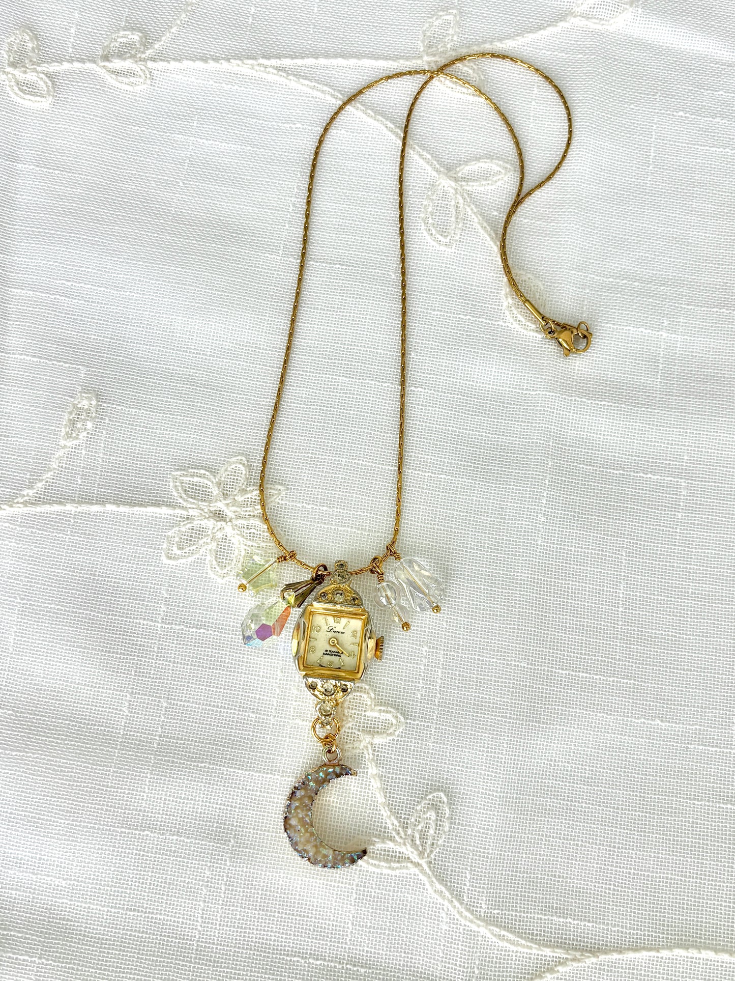 Gold Lucerne - Watch Charm Necklace