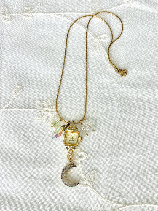 Gold Lucerne - Watch Charm Necklace