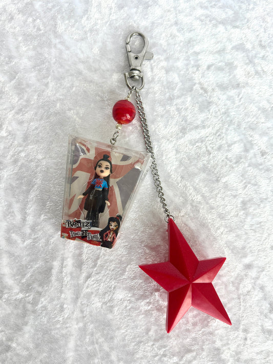 Bratz "Pretty In Punk" Brush Keychain - Jade w/ Red Star Brush