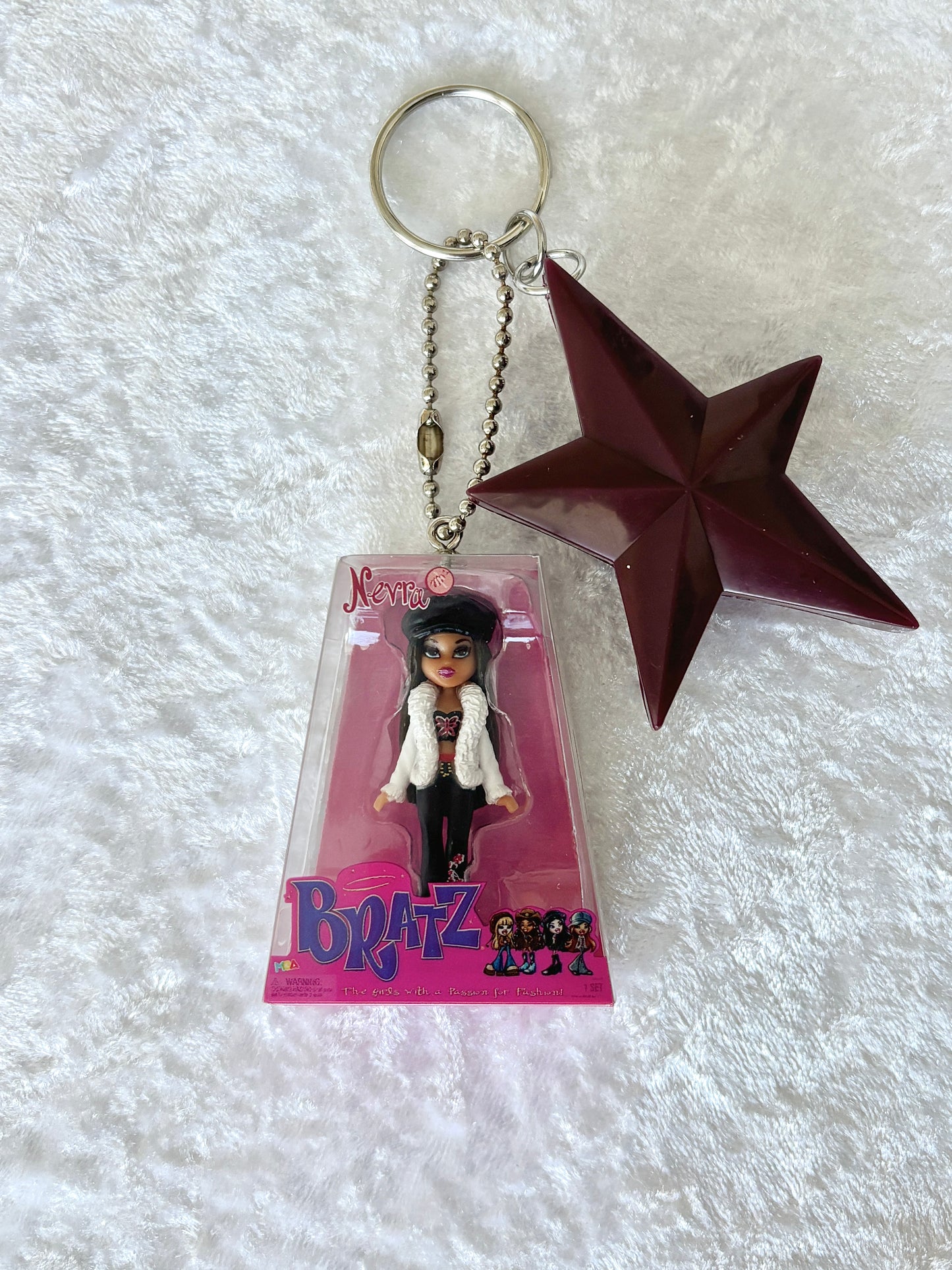 Bratz “Bratz Pack” Charmed Keychain - Nevra w/ Maroon Star Brush