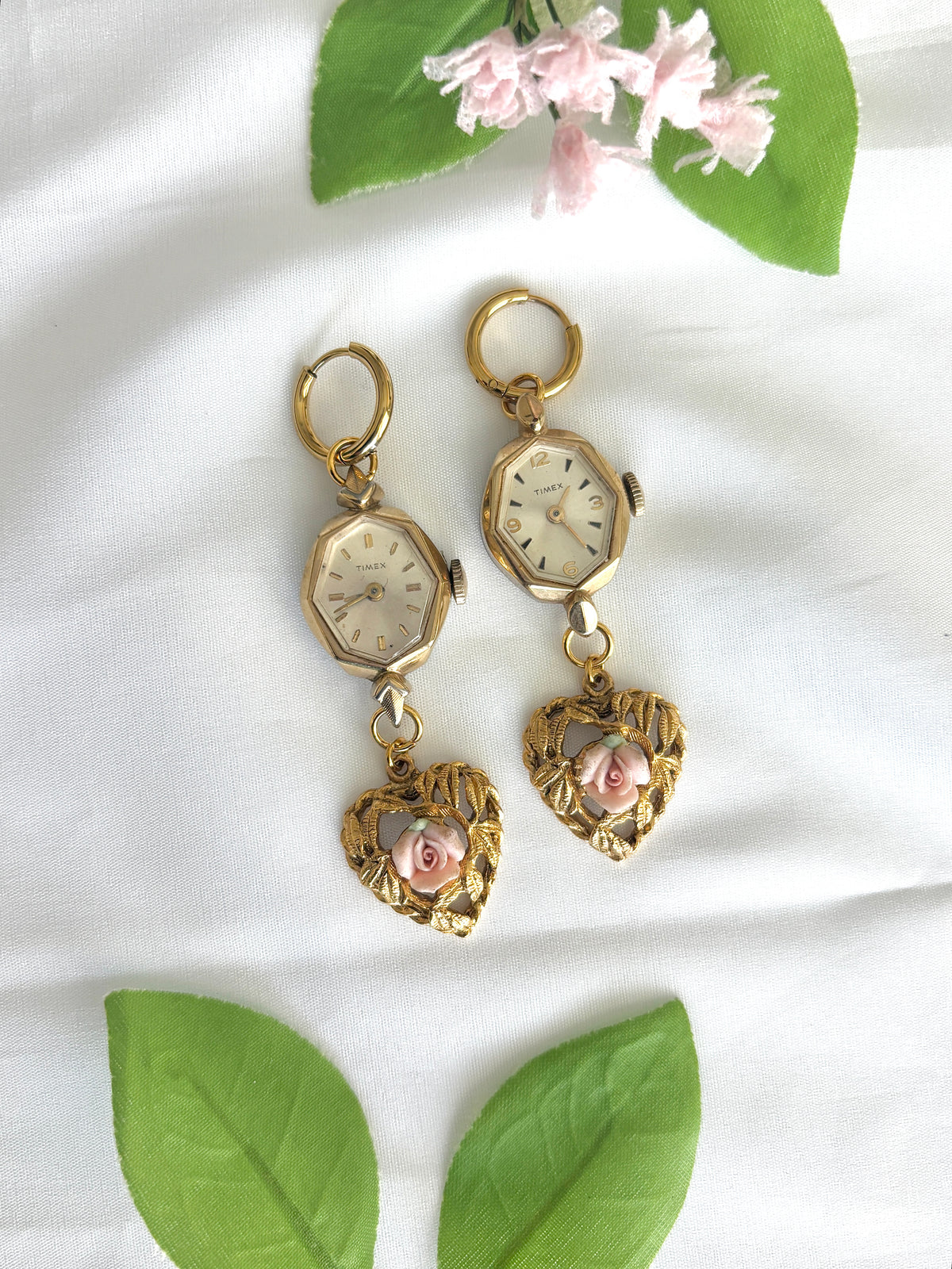 "So Rose-mantic" Watch Earrings