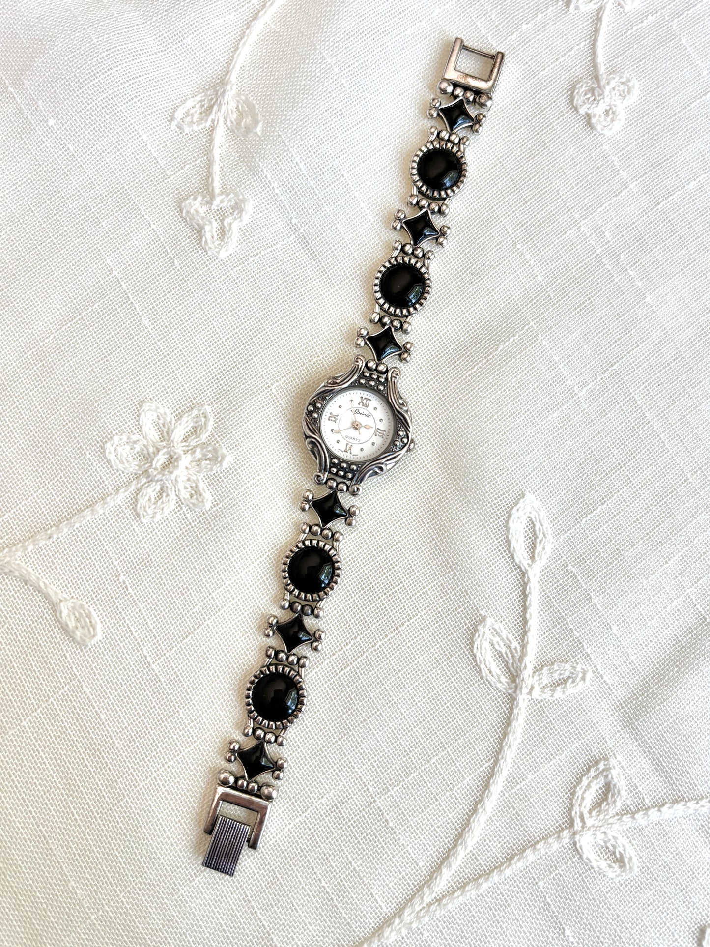 Spirit Black Enamel Ornate Watch