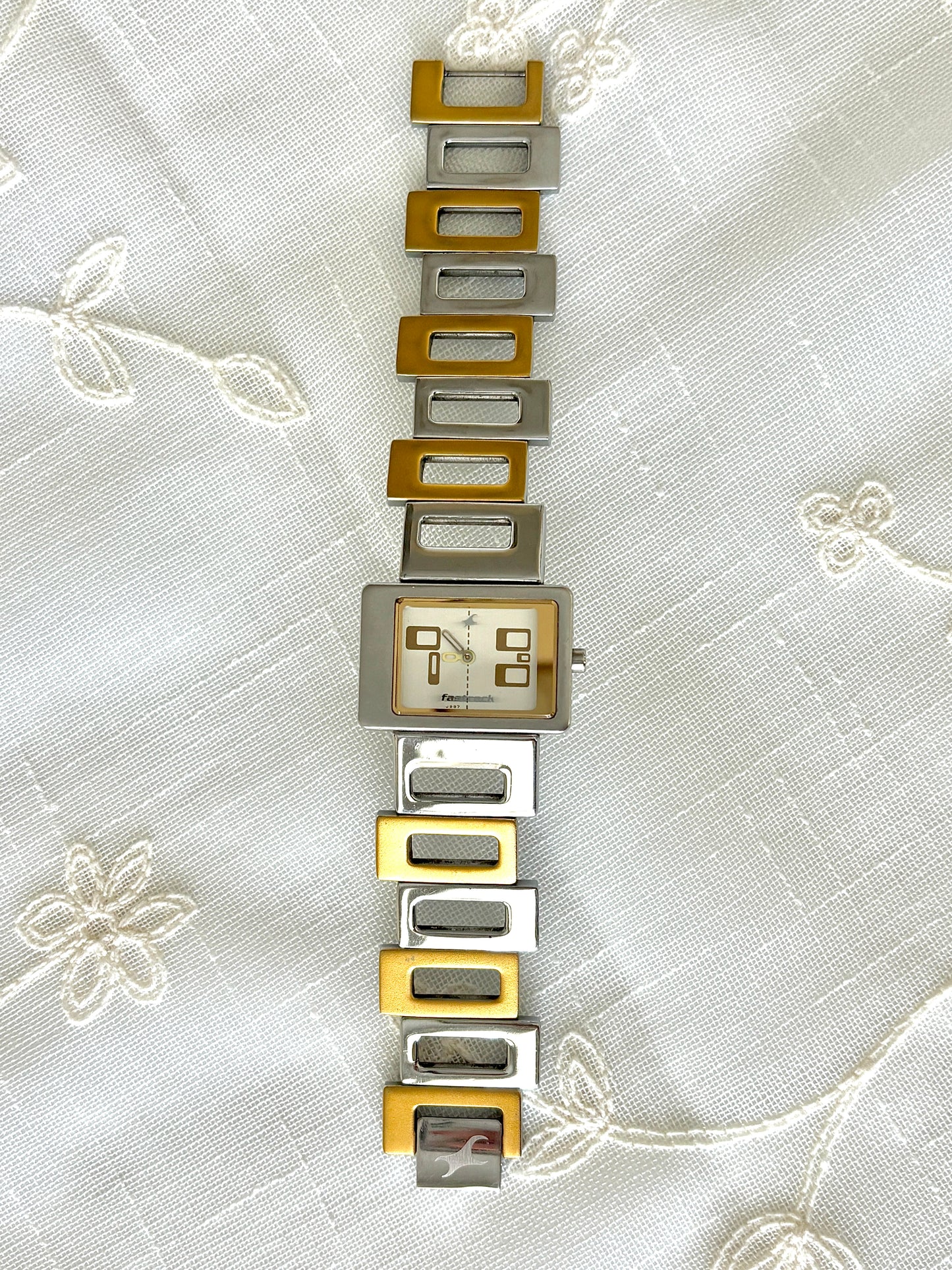 Asymmetrical Dual Tone Fastrack Watch Bracelet