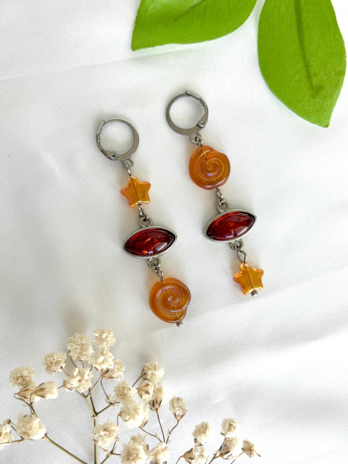 "Amber Fossils" Earrings