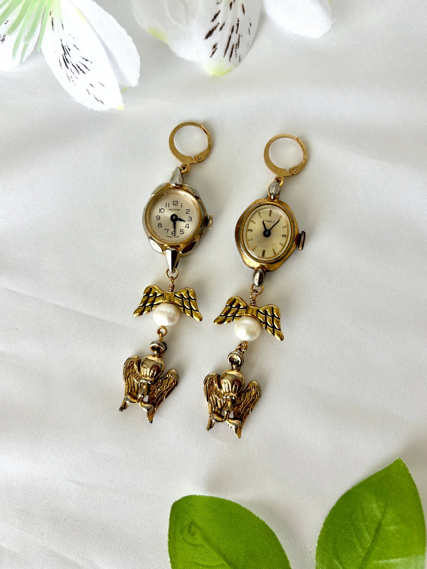 "Puddy Tat" Watch Earrings