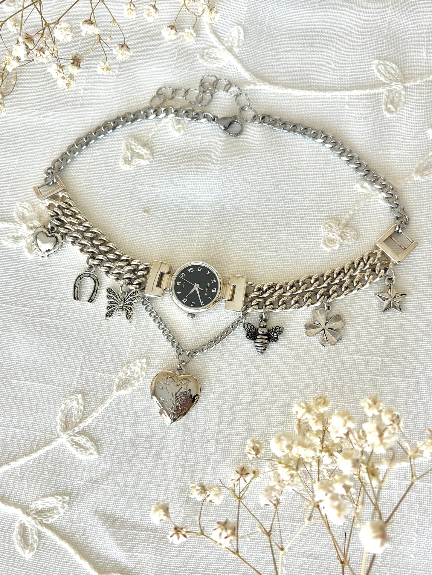 “Lock and Chain" Watch Necklace