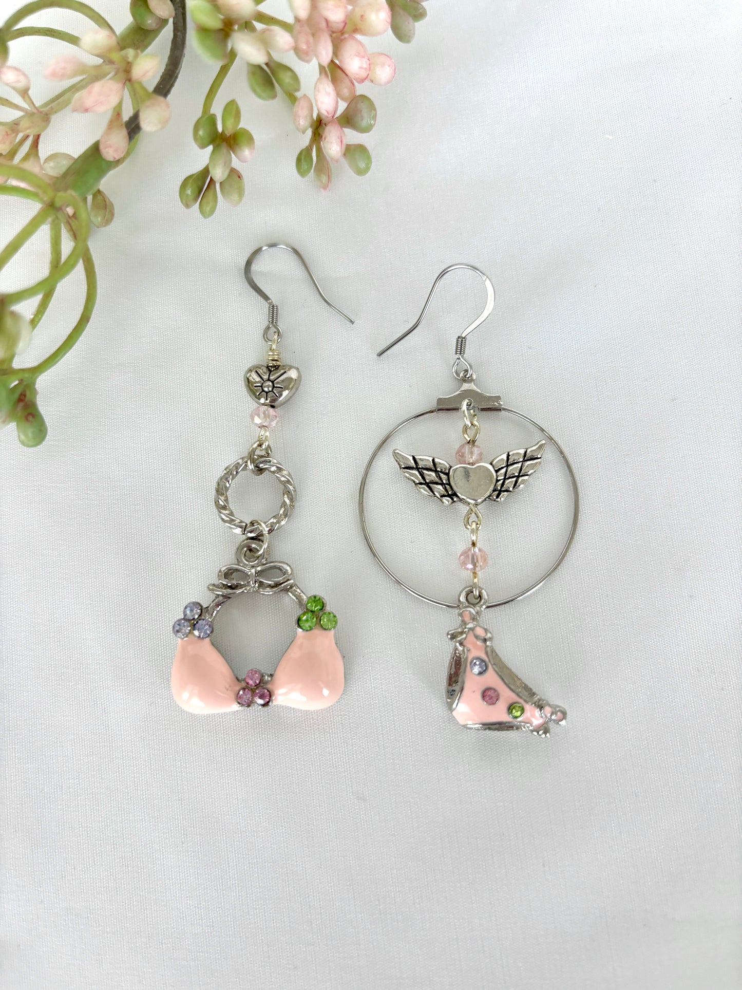 "Itsy Bitsy Teeny Weeny Pink Pony Club Bikini" Earrings