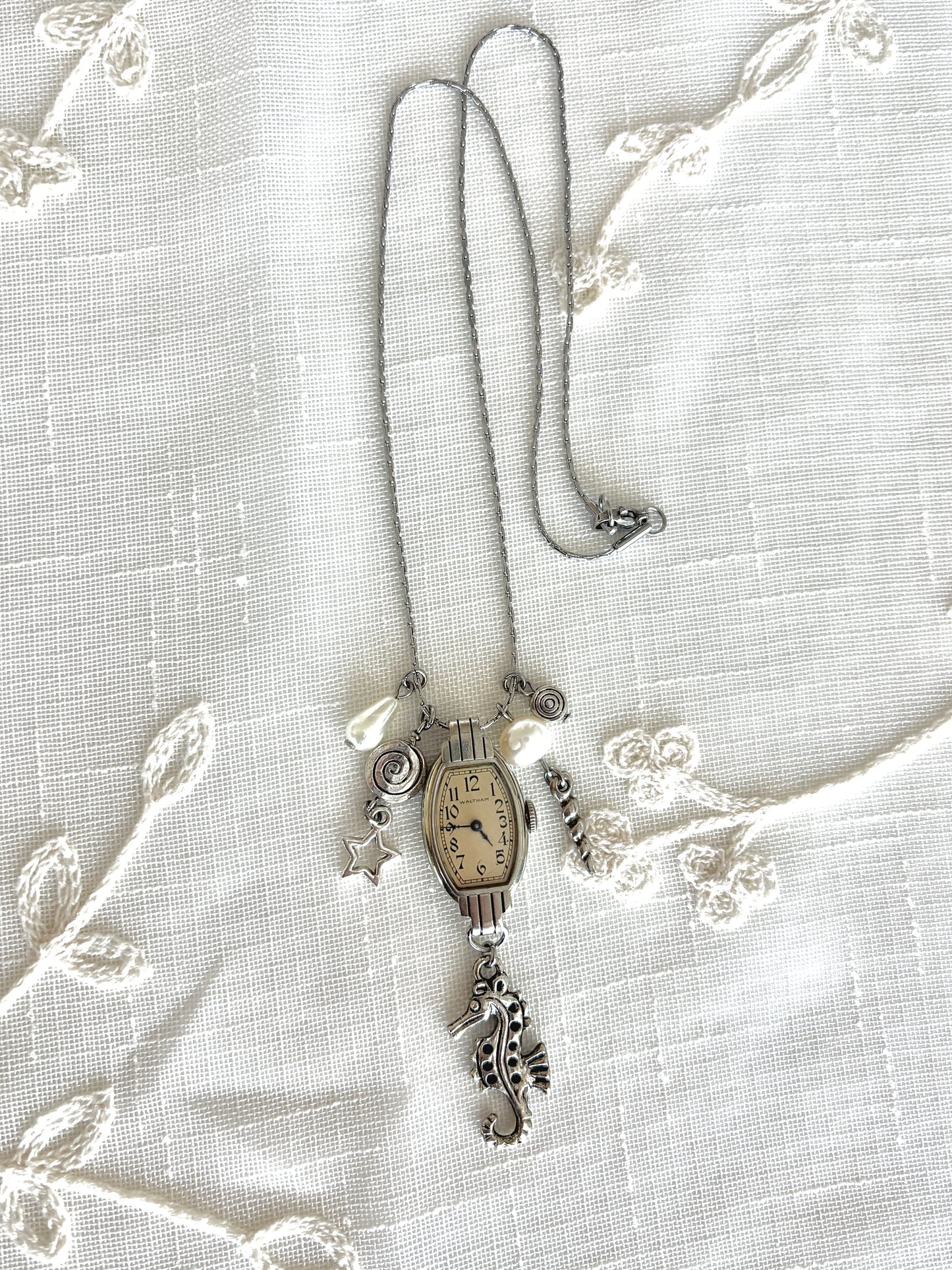 Silver Waltham - Watch Charm Necklace