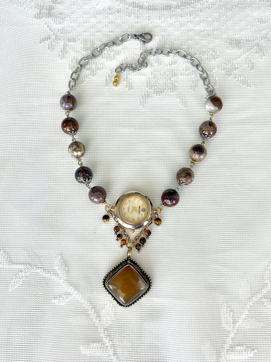 "Grounded Here” Watch Necklace