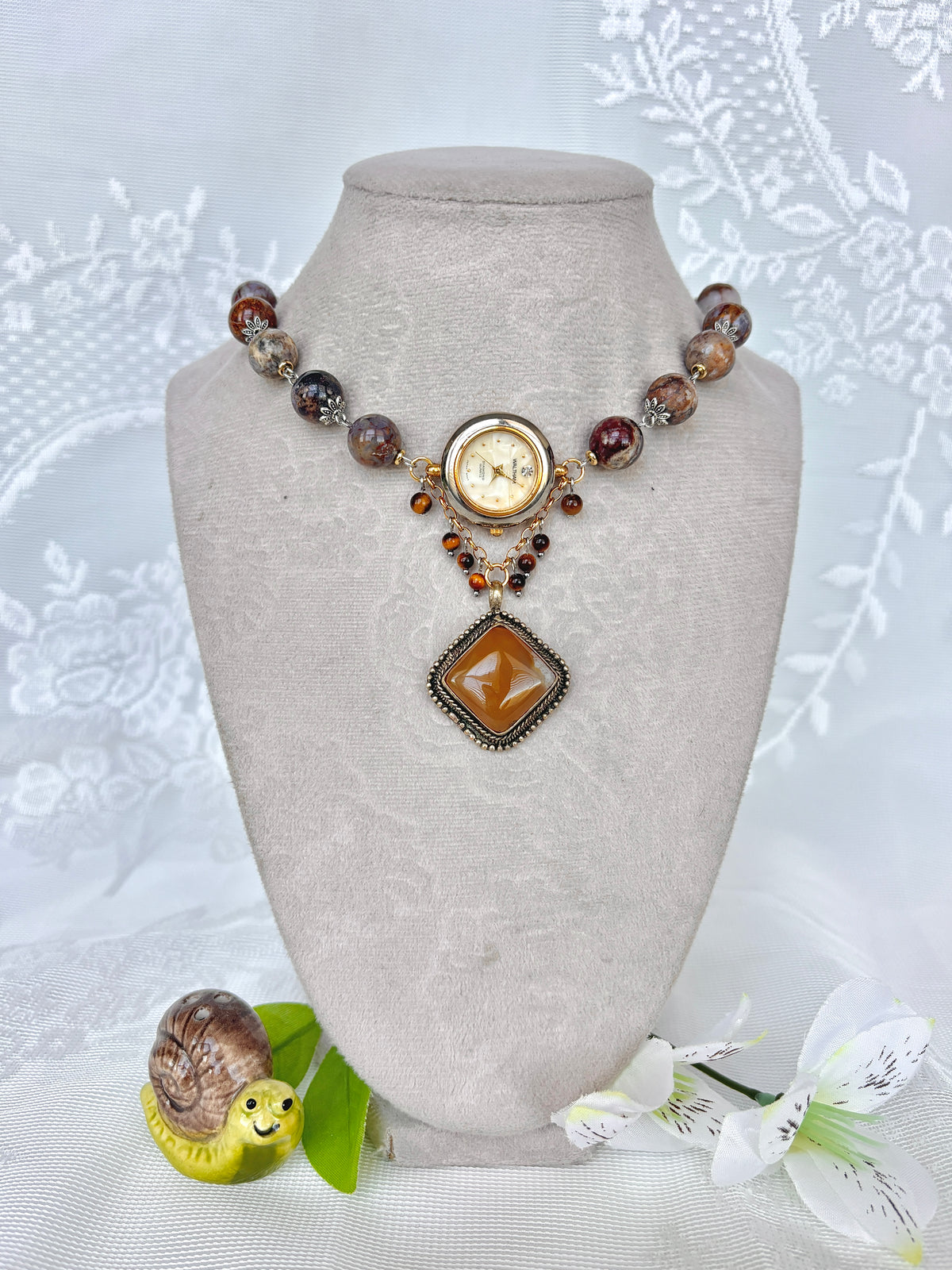 "Grounded Here” Watch Necklace