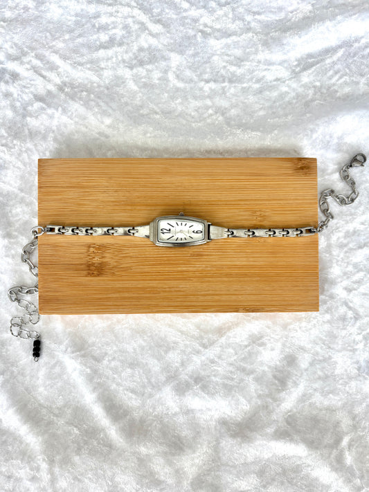 Asymmetrical Silver Watch Choker - Jaclyn Smith