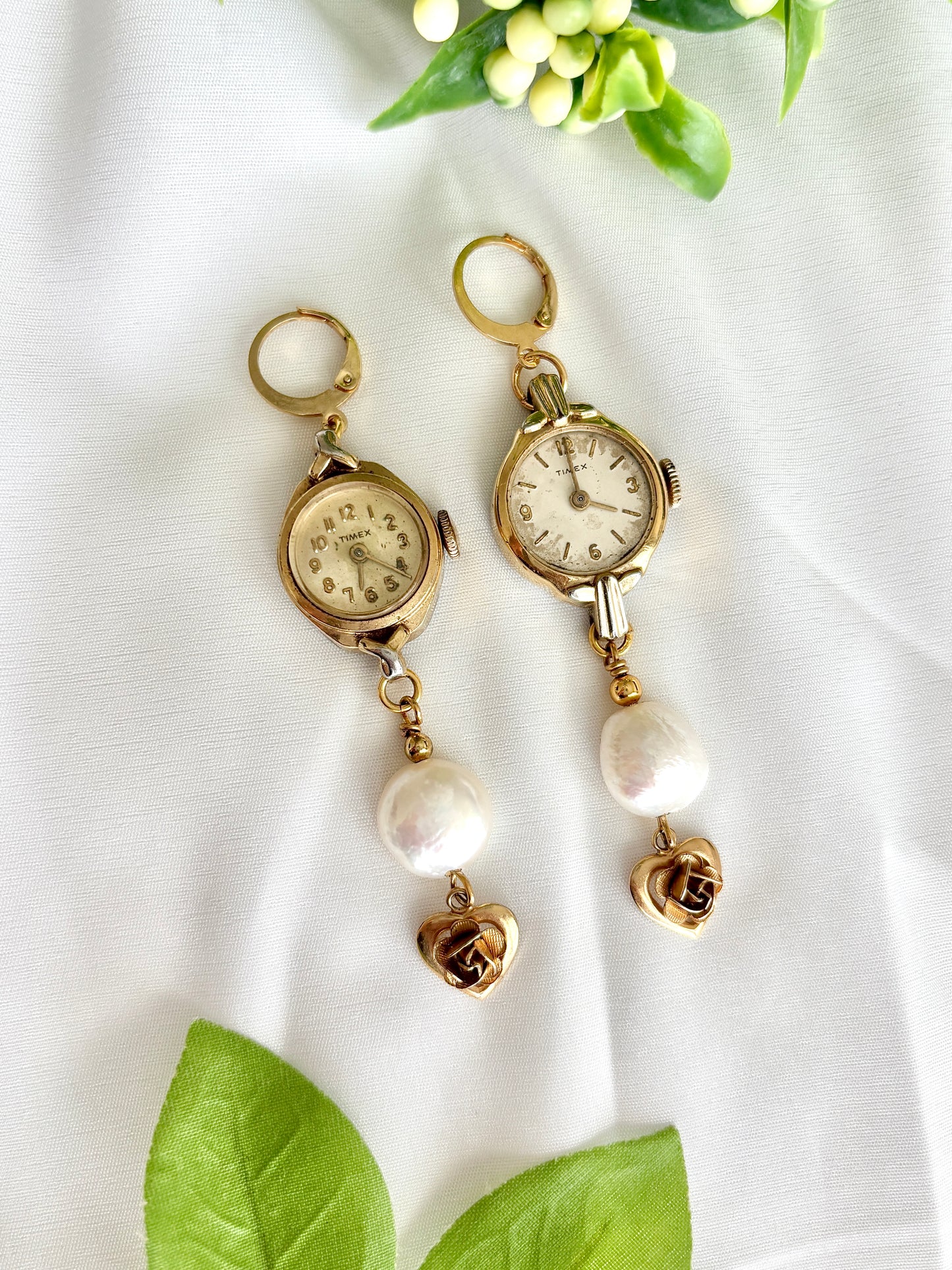 "Rose By Another Name" Watch Earrings