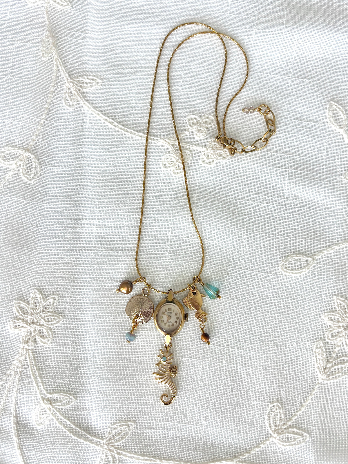 Gold Gruen - Watch Charm Necklace