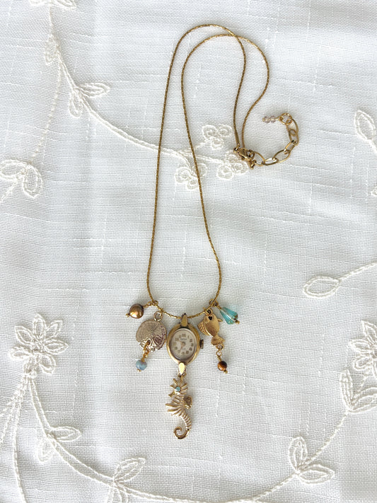 Gold Gruen - Watch Charm Necklace