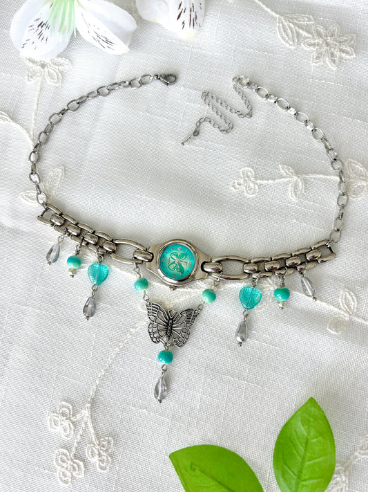 "Time Is Tealing" Watch Necklace