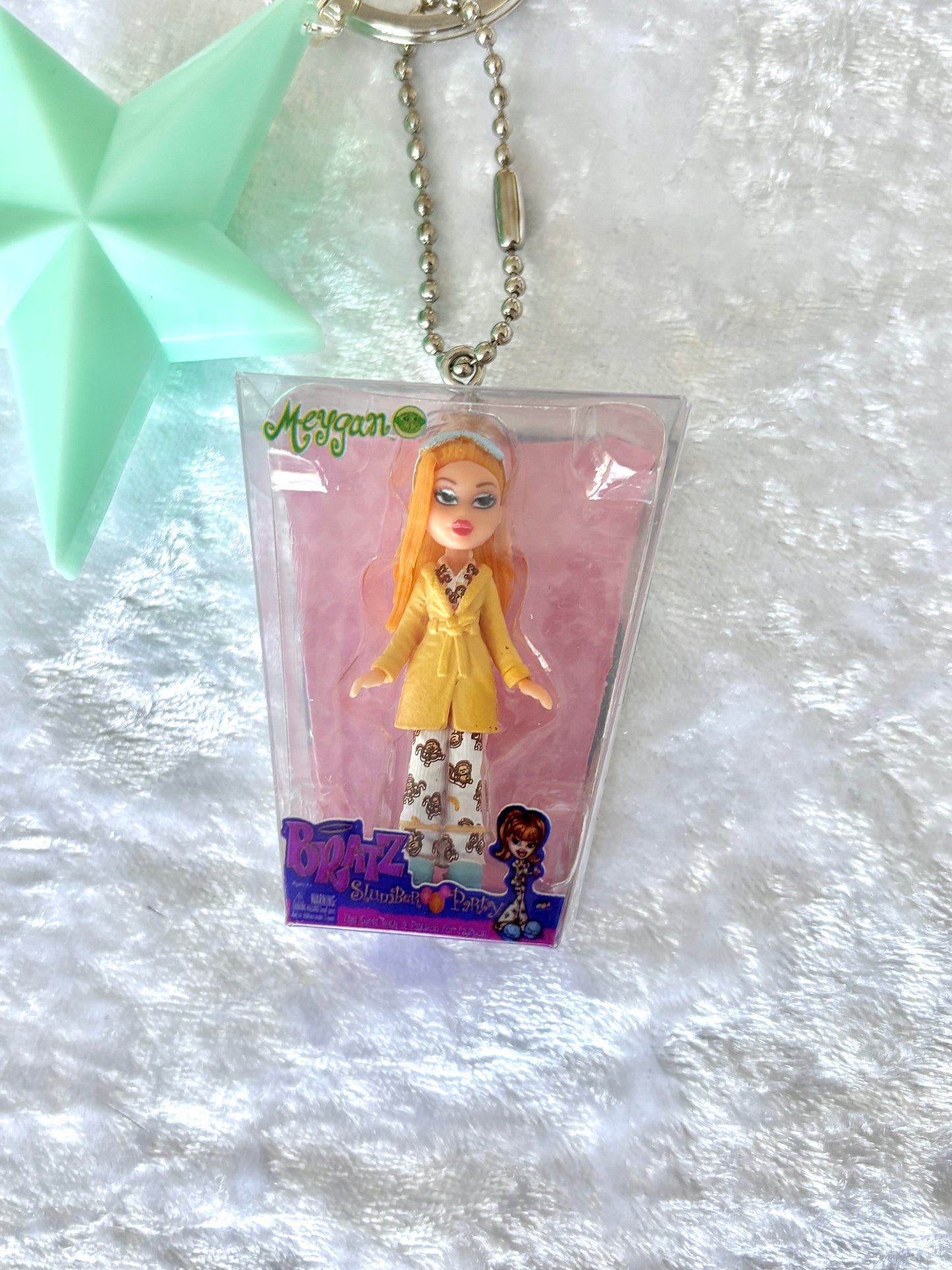 Bratz “Slumber Party” Charmed Keychain - Meygan w/ Teal Green Star Comb