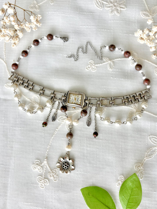 "Bet Your Asters" Watch Necklace
