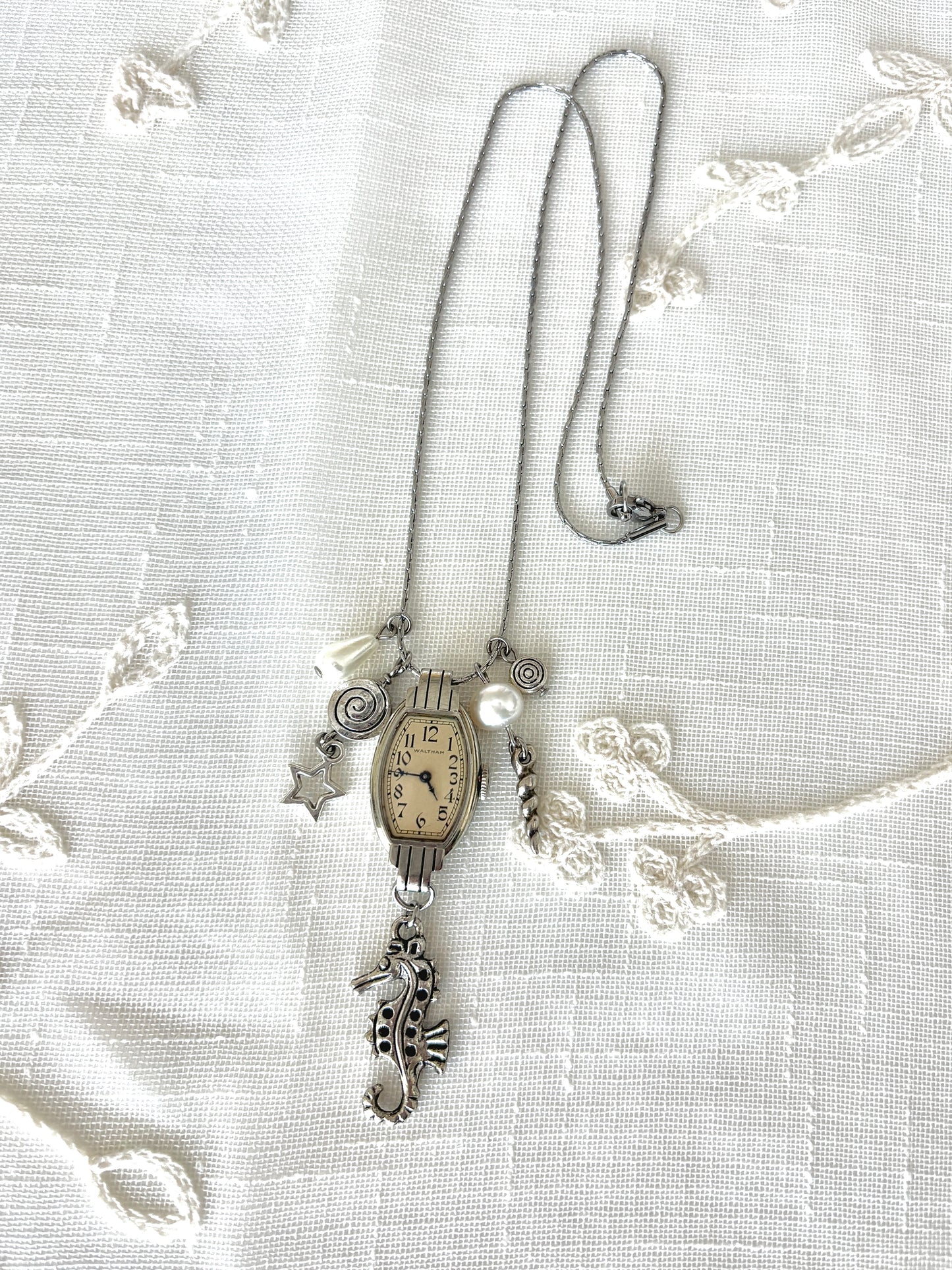 Silver Waltham - Watch Charm Necklace