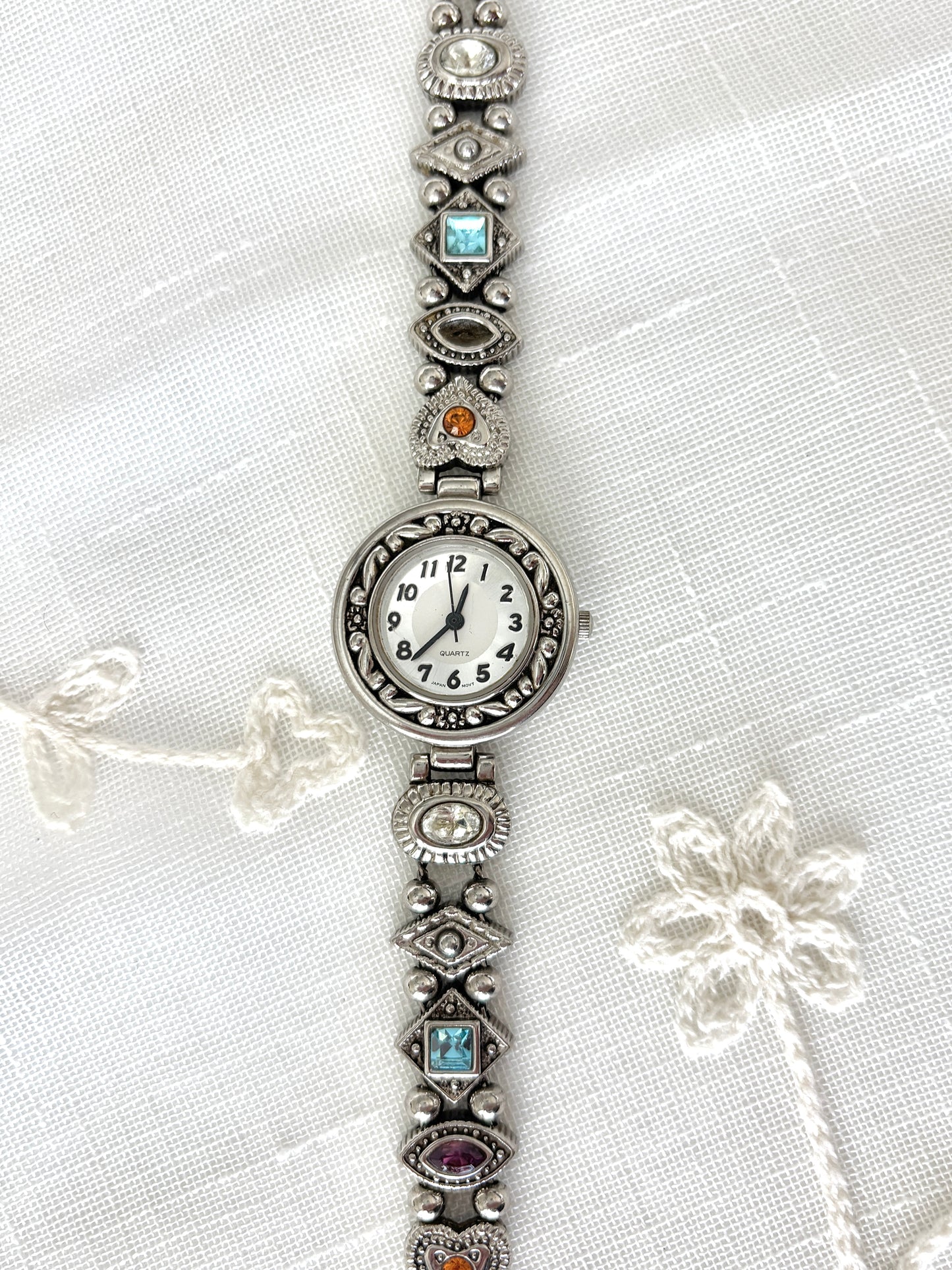Colorful Gemstone Avon Slider Charm Quartz Watch