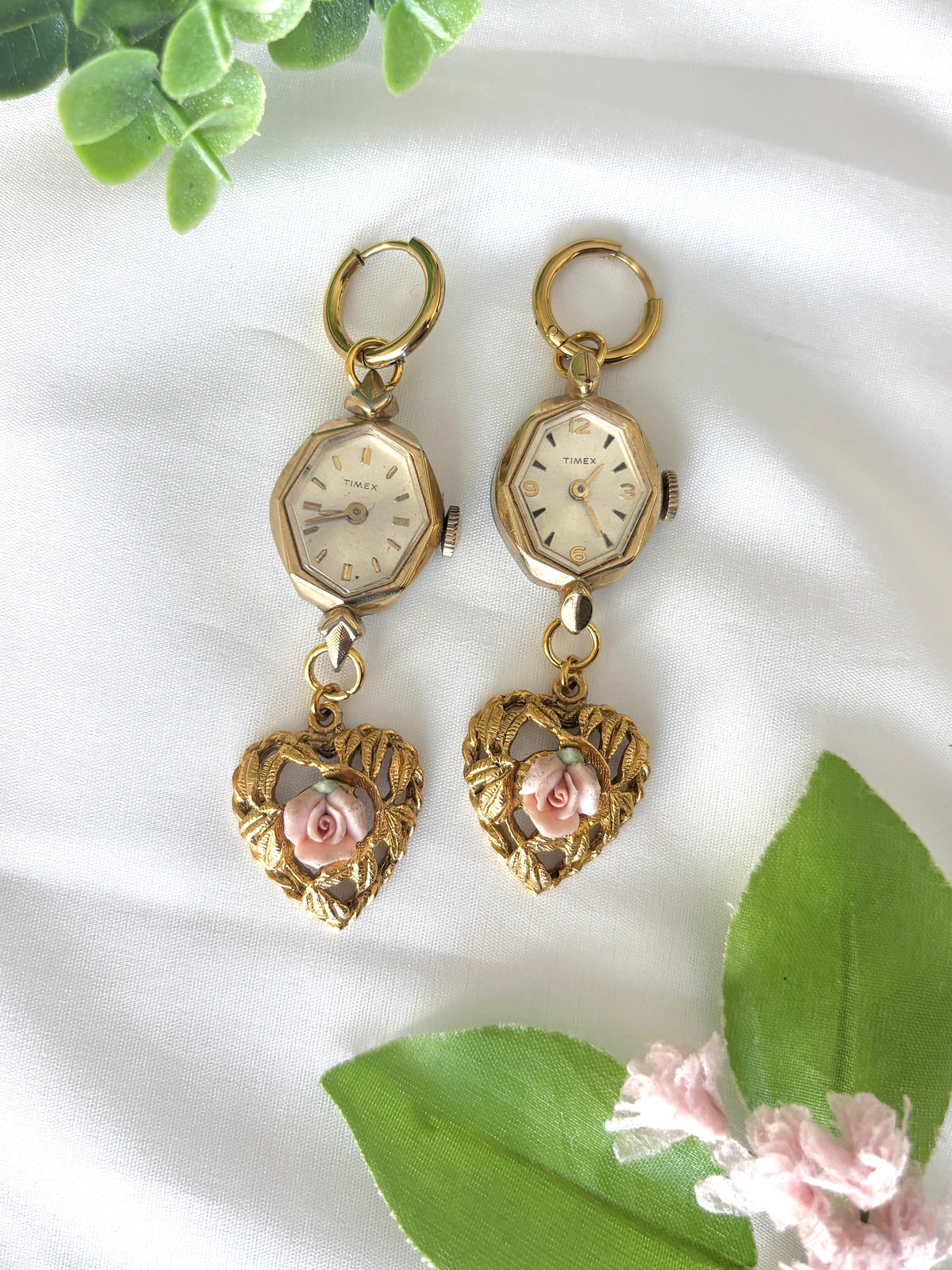"So Rose-mantic" Watch Earrings