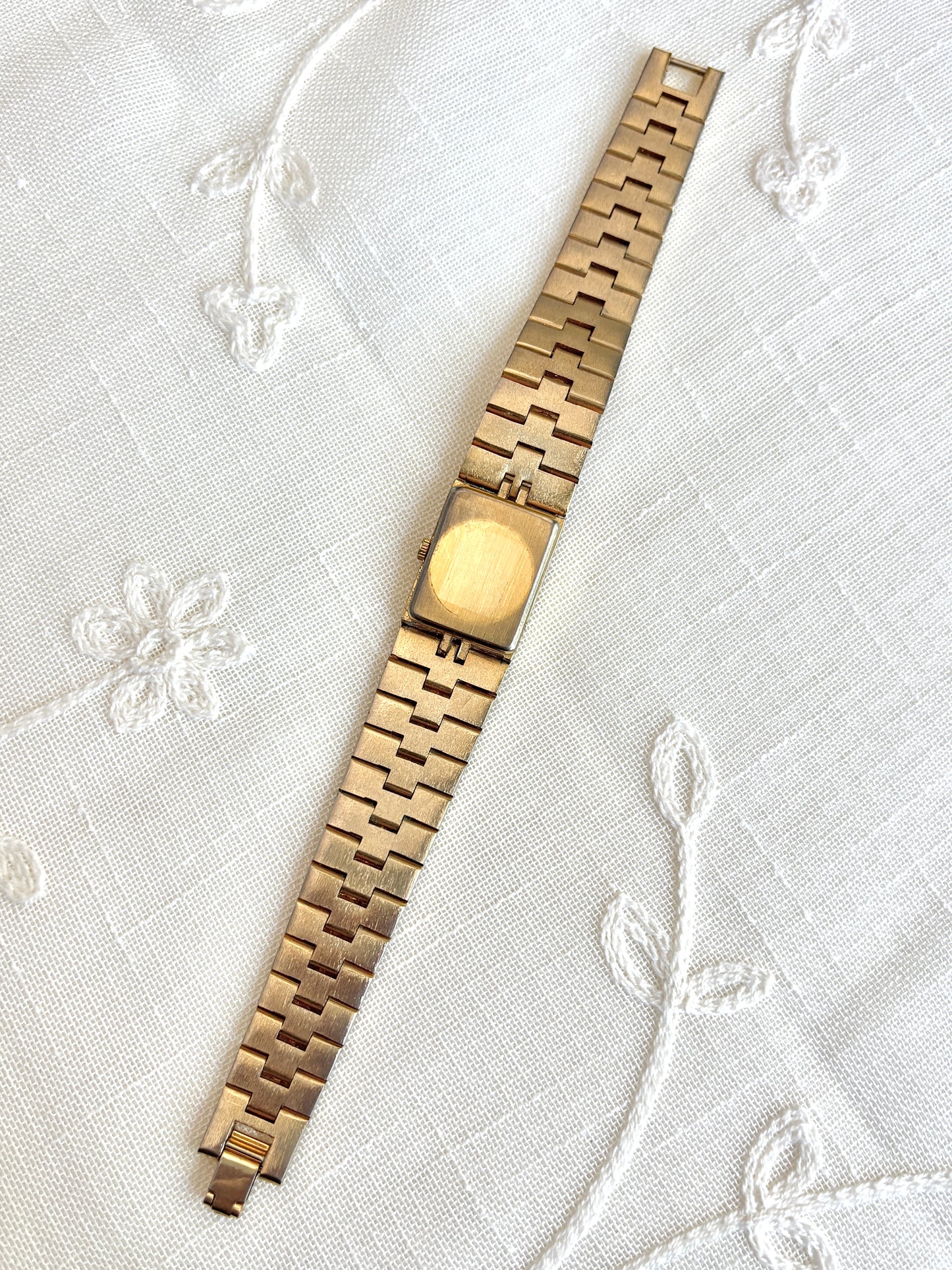 Geneva Gold Tone Carved Watch Bracelet