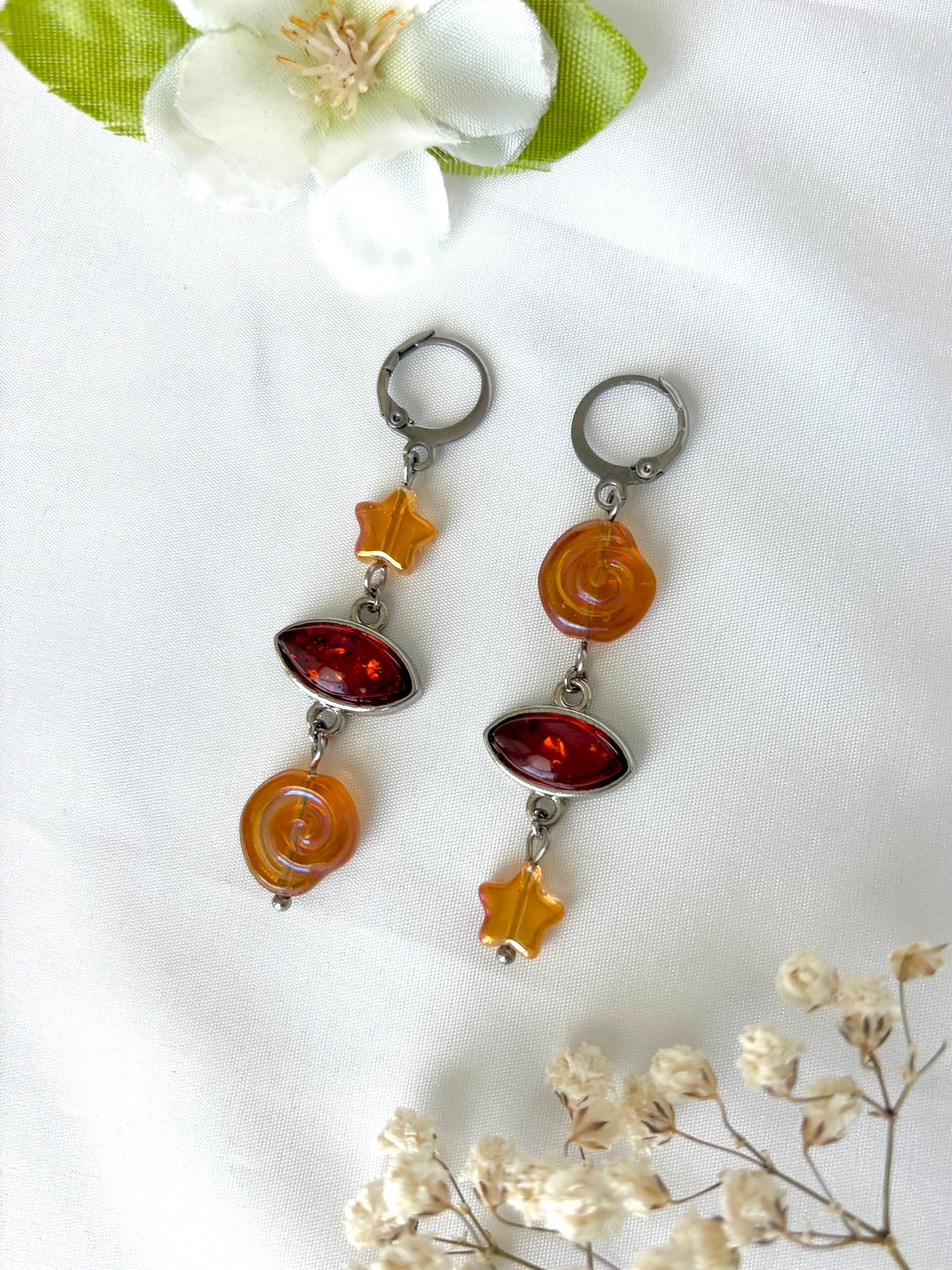 "Amber Fossils" Earrings