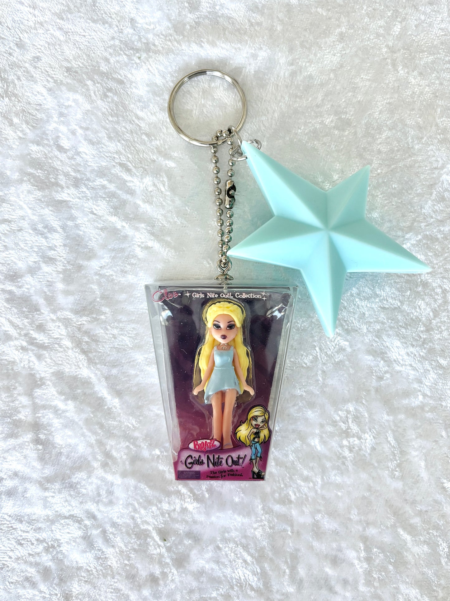 Bratz "Girls Night Out" Charmed Keychain - Cloe w/ Light Blue Star Brush