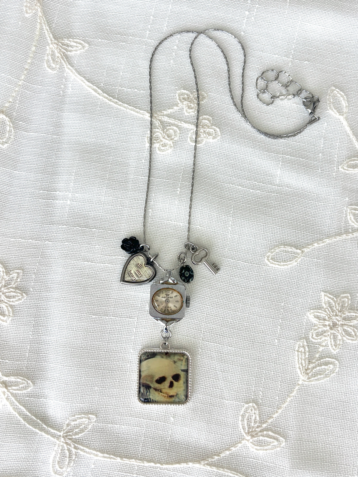 Silver John Cardot - Watch Charm Necklace