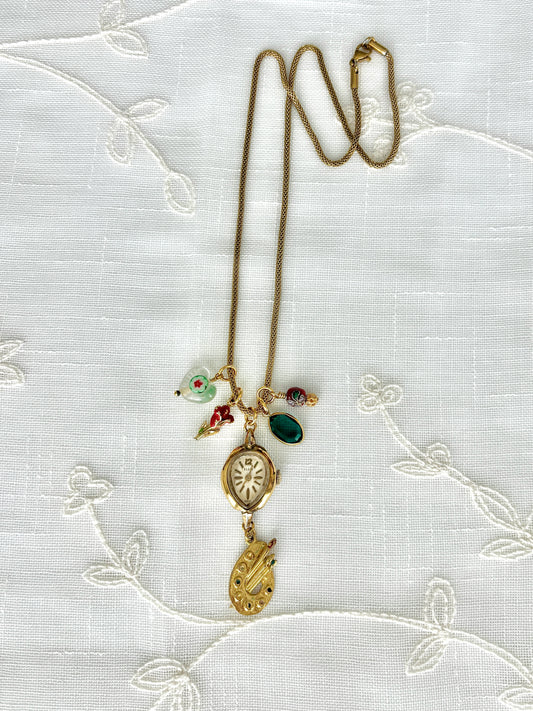 Gold Elgin - Watch Charm Necklace