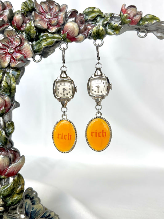 “That’s Rich” Watch Earrings