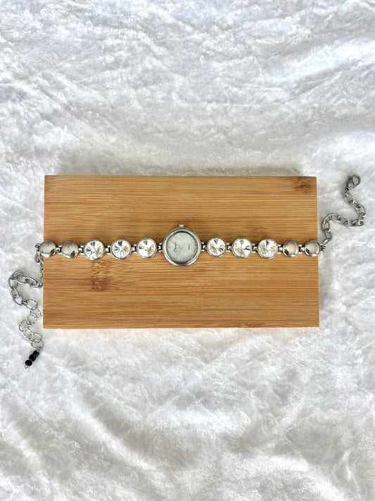 Rhinestone Watch Choker - Geneva