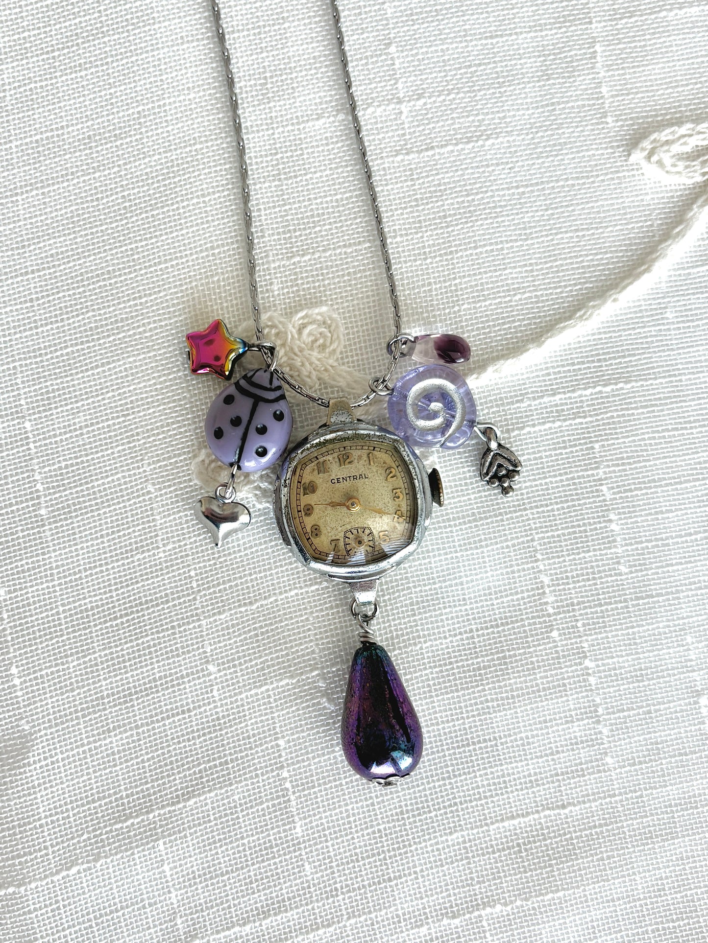 Silver Central - Watch Charm Necklace