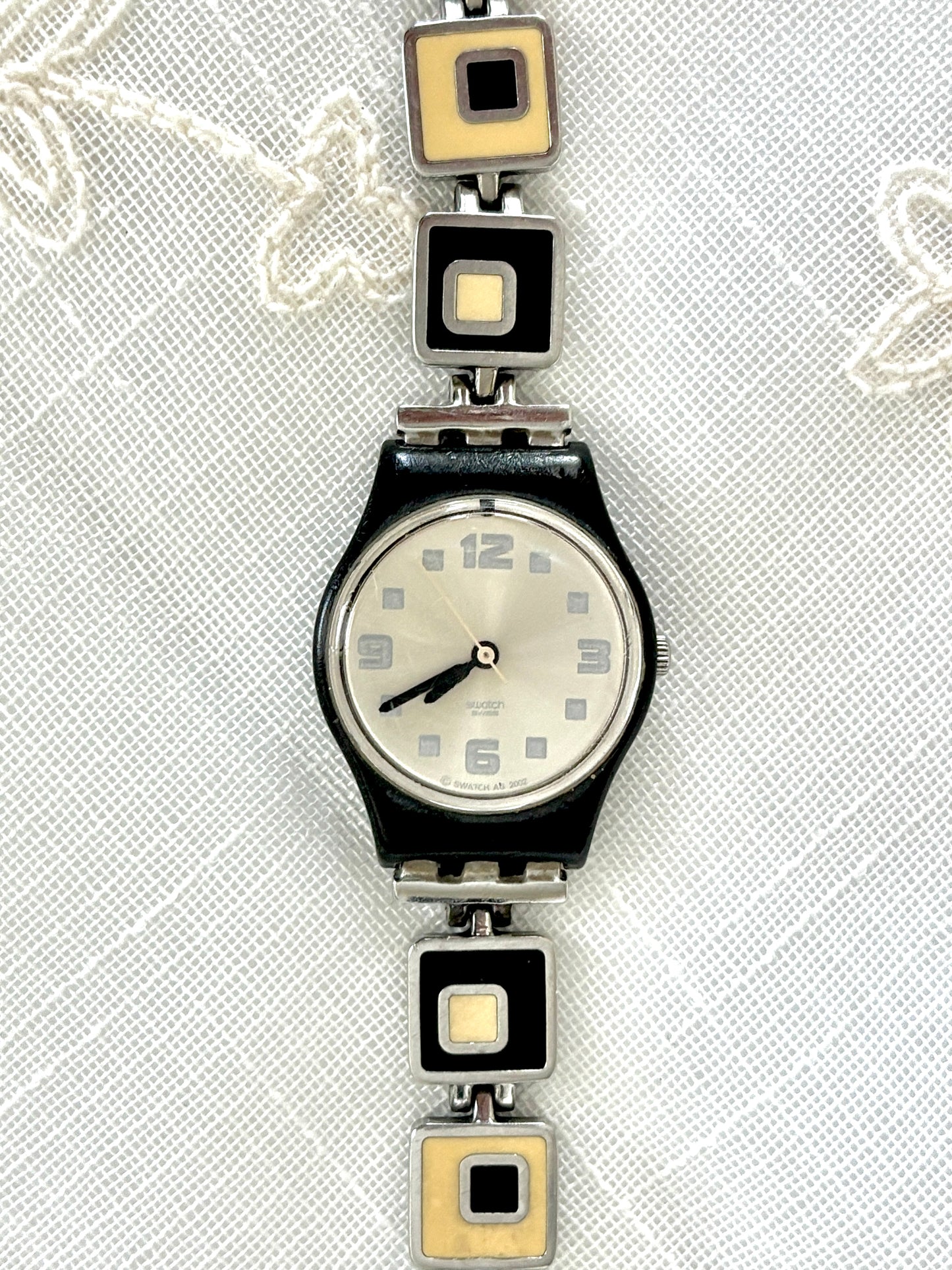 Black and White Swatch Watch