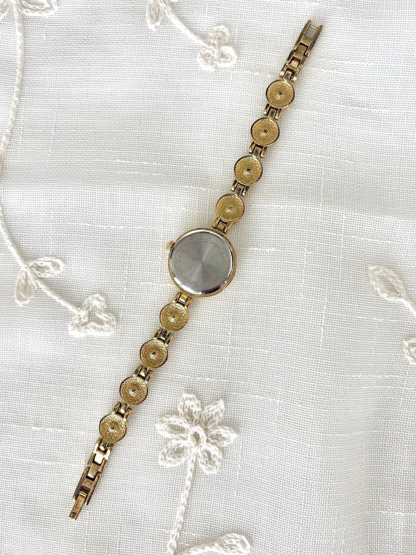 Teal Blue Rhinestone Goldtone Quartz Watch