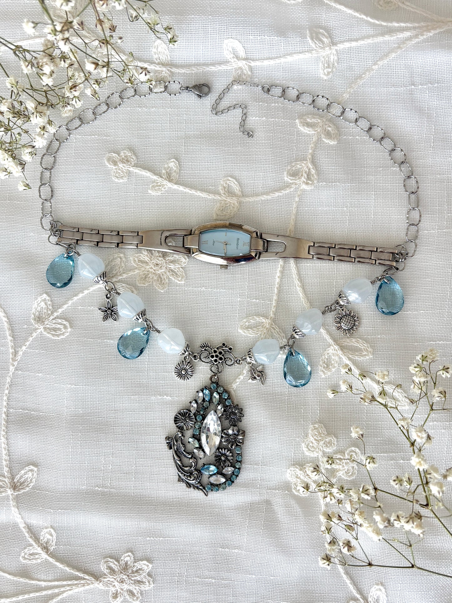 “Forever Blu-ming” Watch Necklace