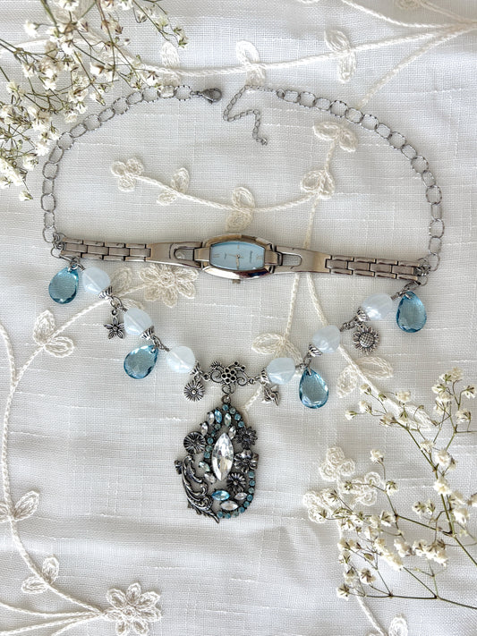 “Forever Blu-ming” Watch Necklace