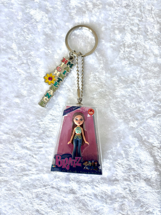 Bratz “Flaunt It” Charmed Keychain - Yasmin w/ Vintage Enamel “High Maintenance” Charm