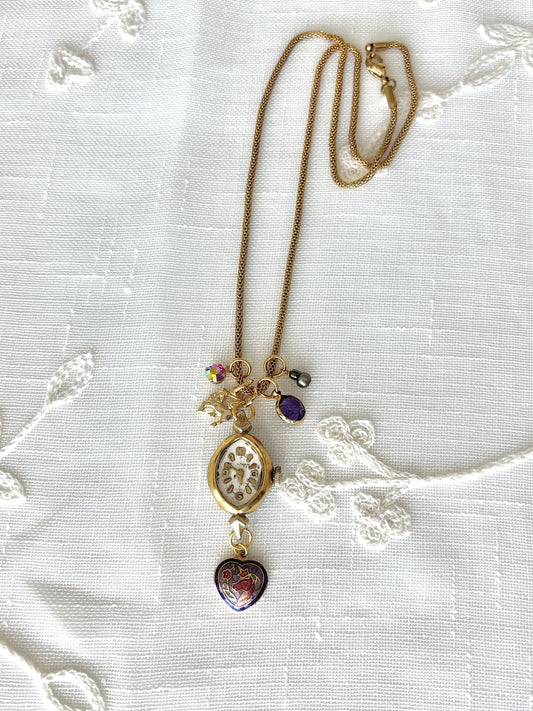 Gold Waltham - Watch Charm Necklace