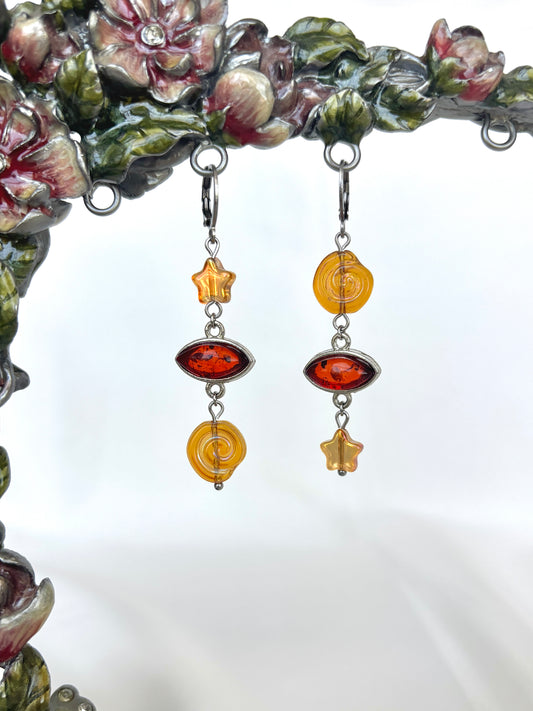 "Amber Fossils" Earrings