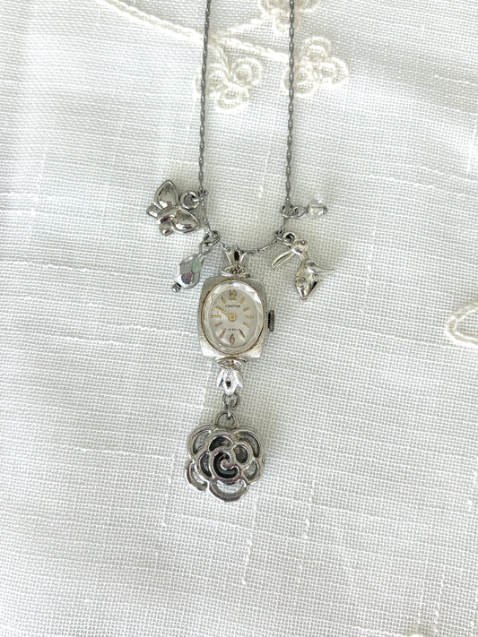 Silver Croton - Watch Charm Necklace