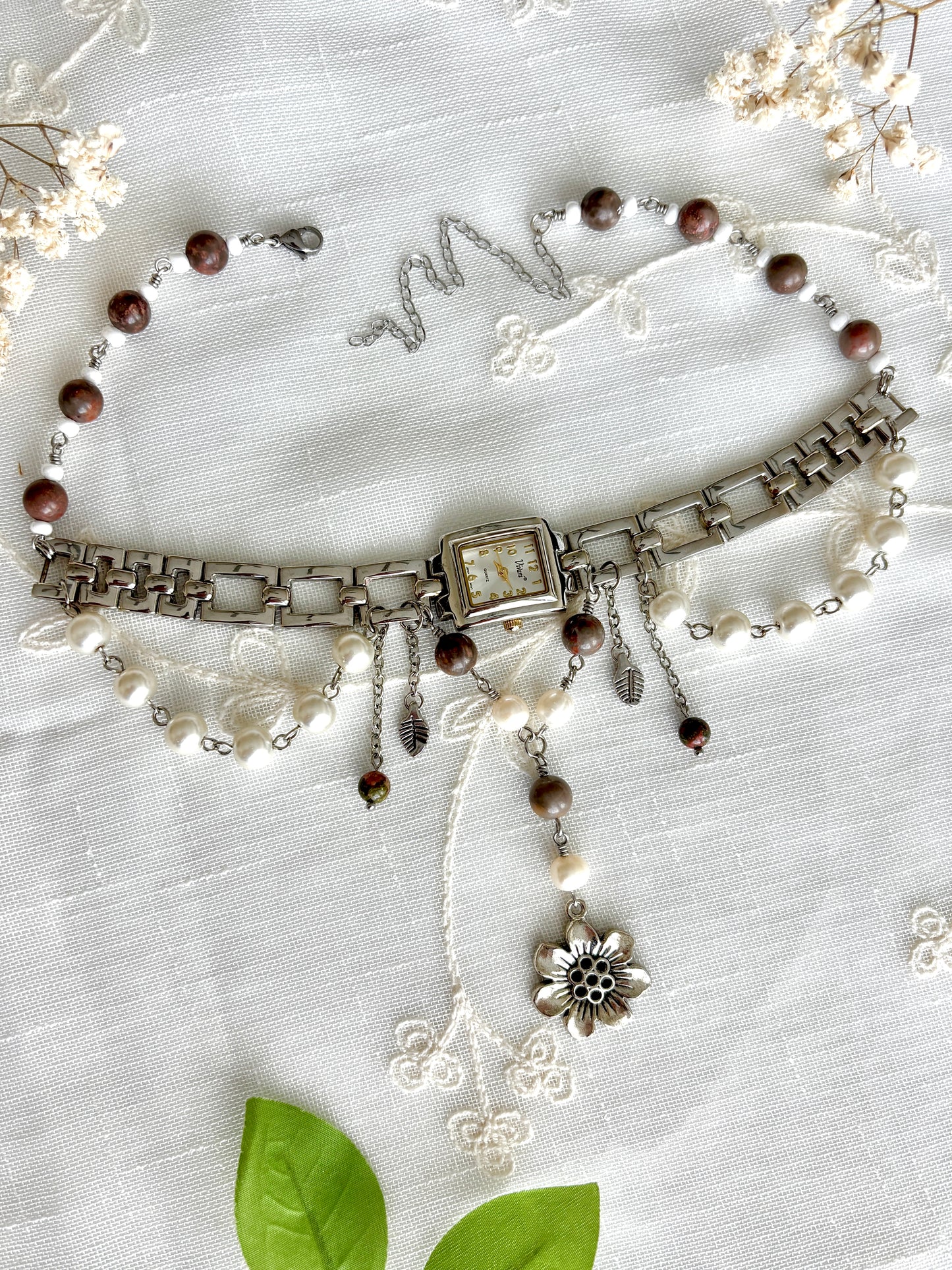 "Bet Your Asters" Watch Necklace
