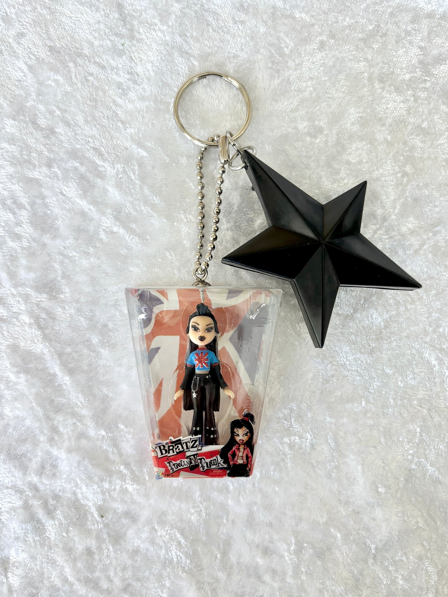 Bratz “Pretty In Punk” Charmed Keychain - Jade w/ Black Star Brush