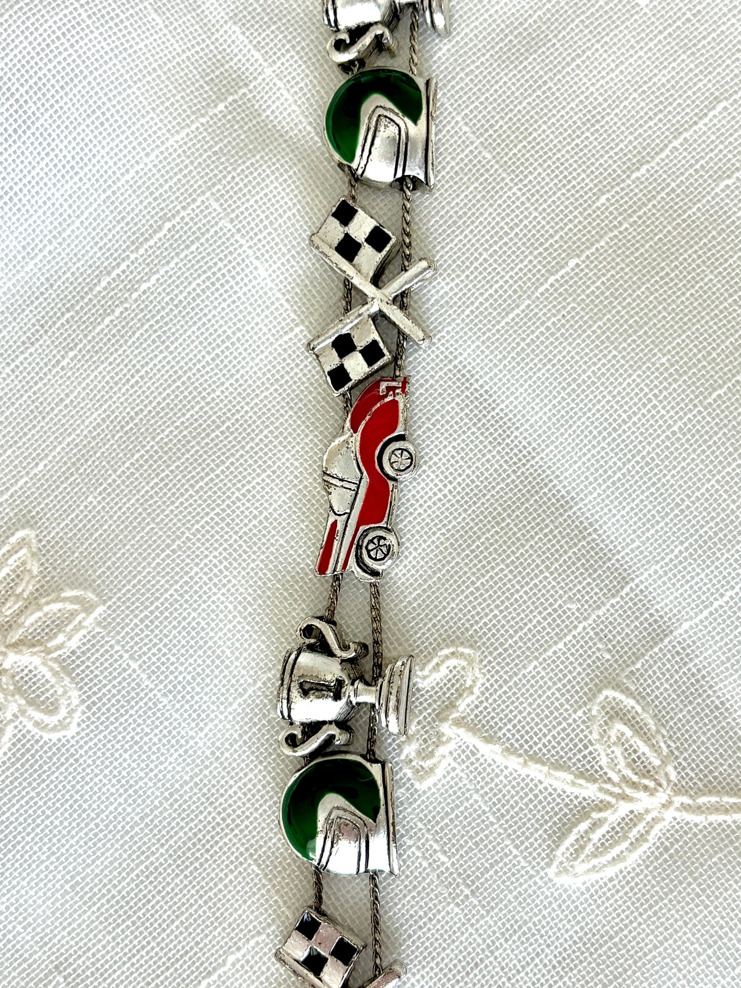 Enamel Racing Theme Slider Bracelet