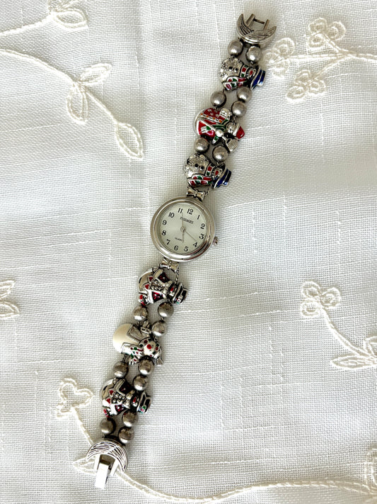 Enamel Christmas Snowmen Passages Slider Charm Watch