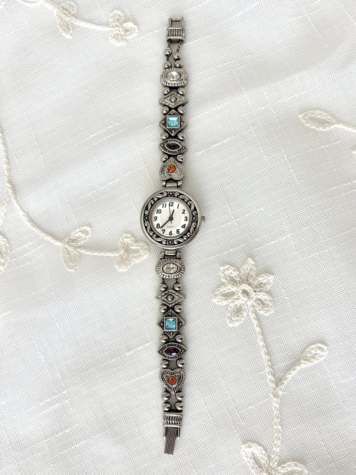 Colorful Gemstone Avon Slider Charm Quartz Watch