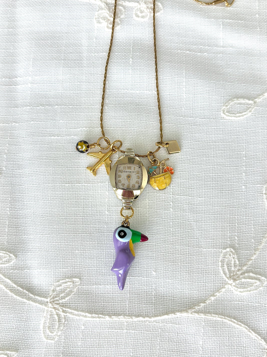 Gold Cameron - Watch Charm Necklace