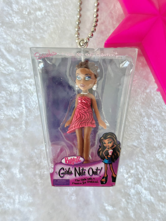 Bratz “Girls Nite Out” Charmed Keychain - Sasha w/ Hot Pink Star Brush