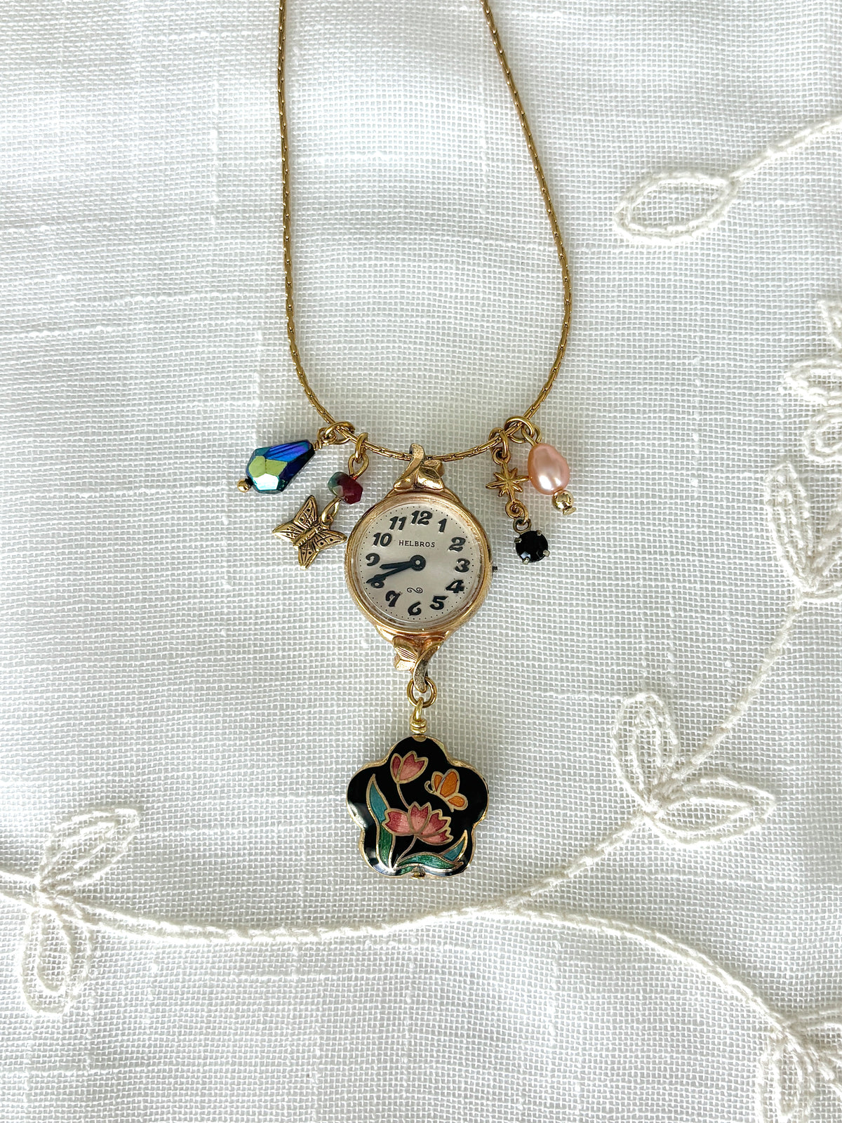 Gold Helbros - Watch Charm Necklace